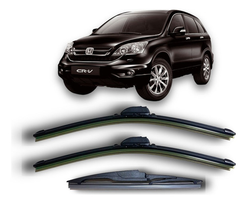 Kit 3 Escobillas Juego Flex Goma Honda Crv  2007 A 2012