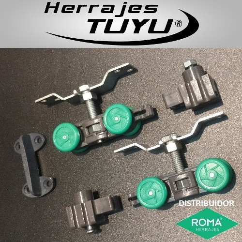 Imagen 2 de 6 de Kit Herrajes Quattro Roma X 2 Mts Puerta Completo Corrediza