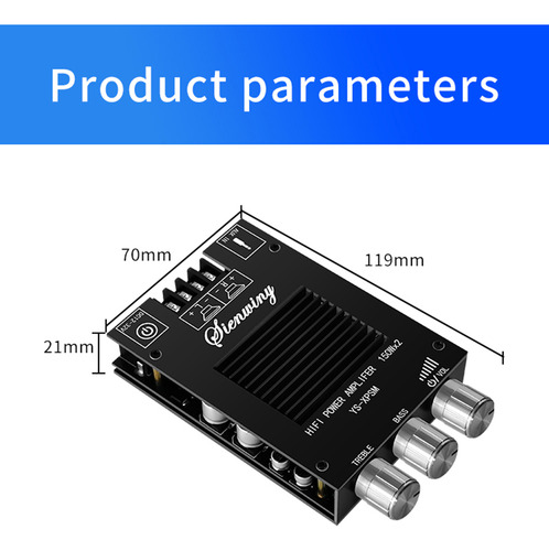 -placa Amplificadora De 2.0 Canales Xpsm Con Disipador De Ca