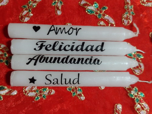 Velas Largas De Los Deseos Para Regalo O Navidad Frases