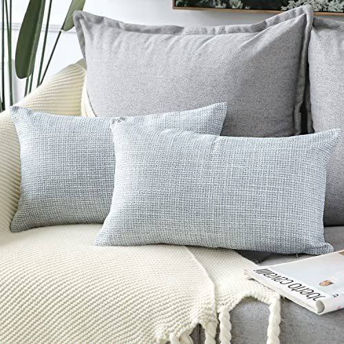 Juego De 2 Fundas De Almohada De Lino Cuadradas Décor 30x50c