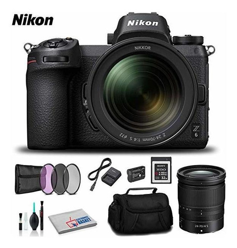 Nikon Z 6 Mirrorless Digital Camara 24-70mm Lente Bundle S ®