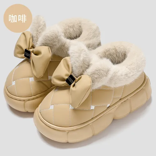 Zapatos De Algodón Con Lazo Para Mujer, Interiores Y Exterio