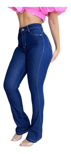 Calça Flare Feminina Justa Ao Corpo Boca Larga