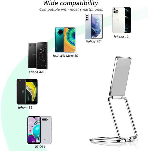 Imagen 9 de 9 de Soporte Plegable Adherible Kickstand Portacelular Metalico