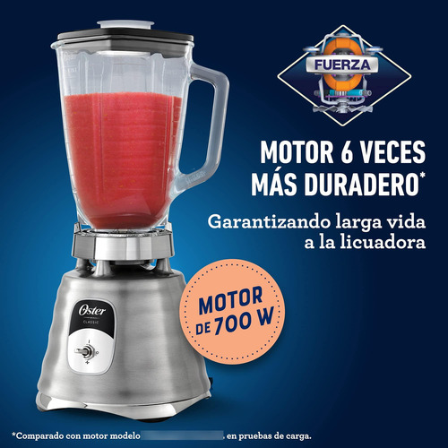 Licuadora Clásica Cromada 2 Velocidades Vaso De Vidrio 1 5 L
