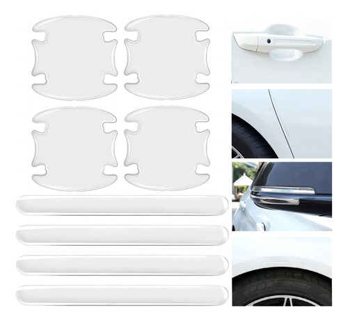 Protector De Arañazos Para Coche, Pegatina De Silicona 8pcs