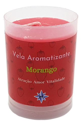 Vela Aromática Morango Vela Perfumada Do Amor Vitalidade 90g