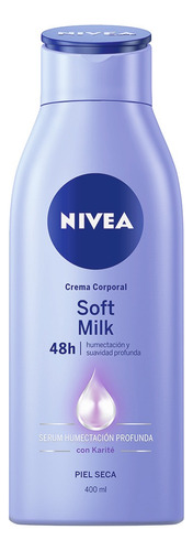  Crema para cuerpo Nivea Soft Milk en botella 400mL