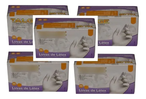 comprar 500 Luva Látex Tamanho  M  Com Pó - Marca Talge (5pct) Com Pó Sim Unidades Por Embalagem 500 Cor Branco Tamanho M