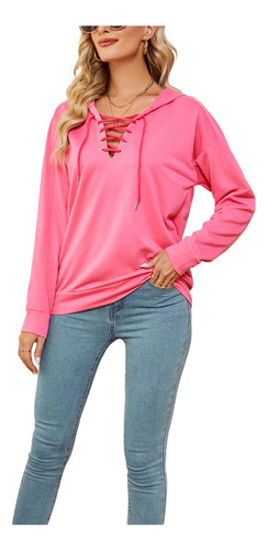 Sudadera De Mujer Con Cuello En V De Colores Coloridos Con C