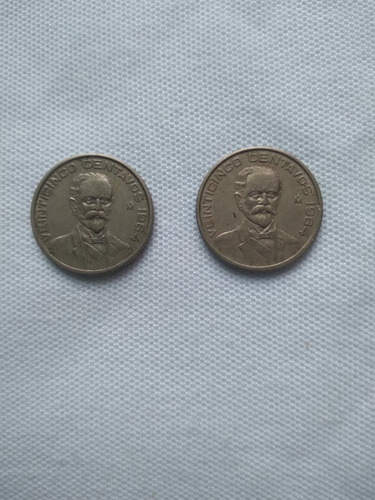 2 Monedas De 25 Centavos 1964