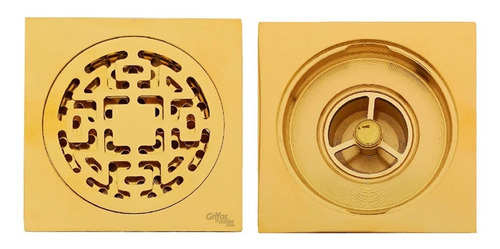 Imagen 2 de 5 de Rejilla De Piso Cuadrada 10x10cm Muisca Oro Vintage