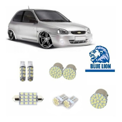 Kit Chevrolet Gm Corsa Lâmpada Led Wind Classic Super Branca