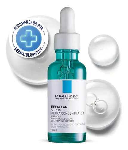 Sérum Ultra Concentrado Antiacne, Cravos e Marcas , Efeito Peeling Suave, Não Comedogênico Peles Oleosas e Acneicas Effaclar La Roche-Posay 30ml