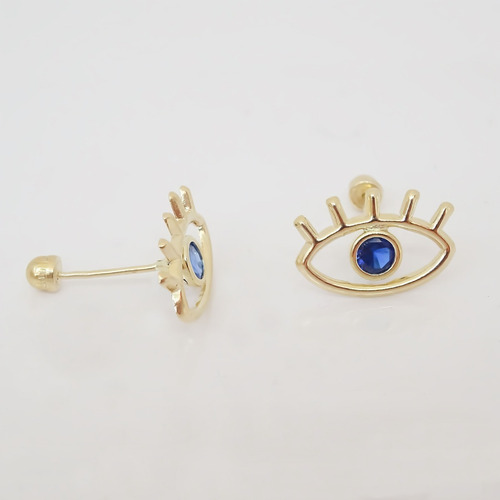 Amor Eterno - Broqueles Ojo Turco Pestañas Aretes / Oro 10k