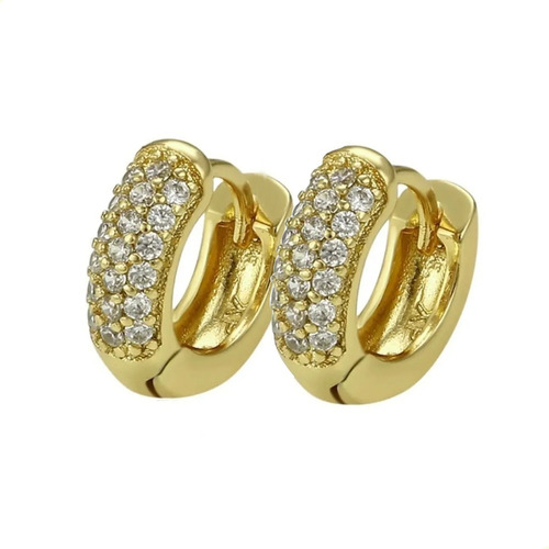 Aretes De Oro Laminado 18k Swarovski De 10mm