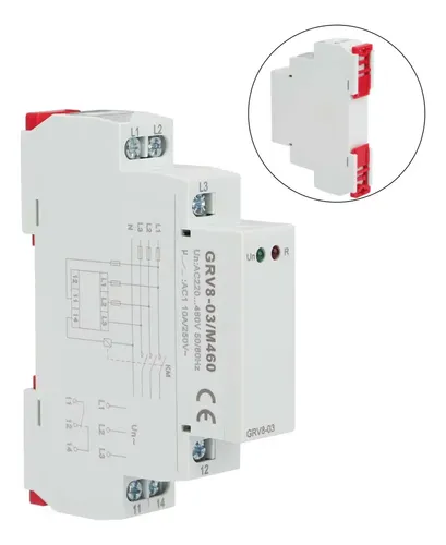 Relé De Monitoreo De Voltaje Trifásico - Voltímetro Digital 63A, Protección Sobretensión/Subtensión, Para Rail DIN