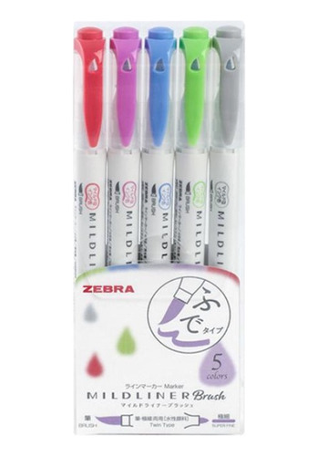 Zebra Mildliner Brush Pen - Soft Mild Set