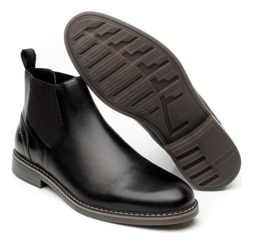 Botin Hombre Chelsea Piel Flexi Cómodos Negro 25-29 404604