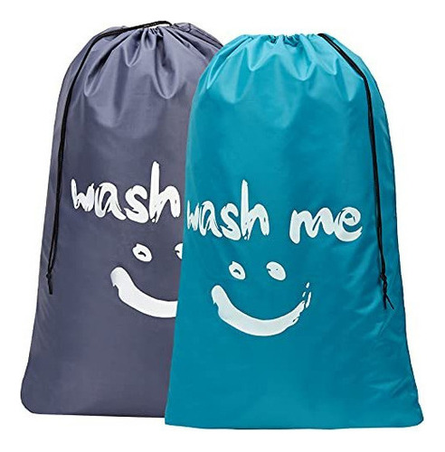 2 Travel Laundry Bags, Machine Washable Clothing Organizers