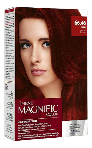 Kit Tintura Amend  Magnific color Kit coloração creme tom 66.46 cereja para cabelo