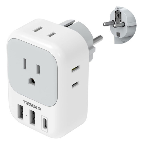 Adaptador De Corriente De Alemania Con Usb C, Enchufe Tipo E