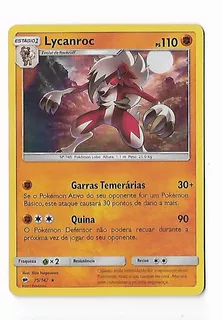 Pokemon Lycanroc Holofoil Sol E Lua Sombras Ardentes Frete I