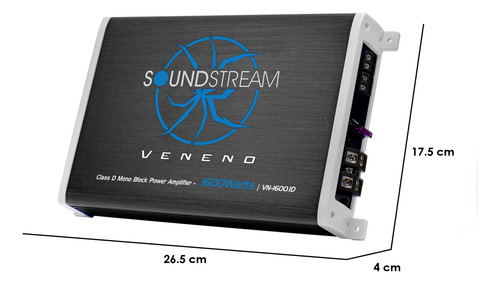 Amplificador Class D Monoblock 1600w Veneno By Soundstream