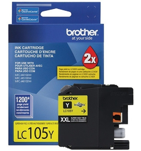 Cartucho De Tinta Brother Lc105y Amarillo Super Alto