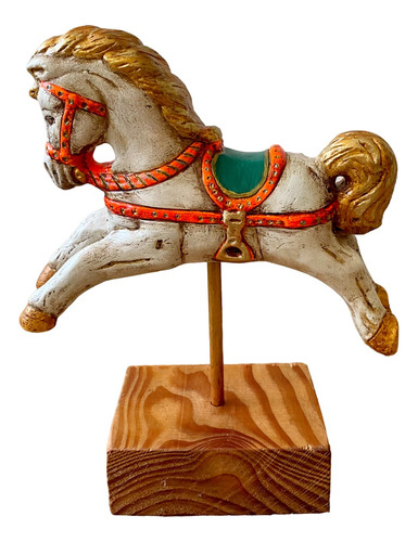 Caballo Carrusel Con Soporte. Estilo Vintage