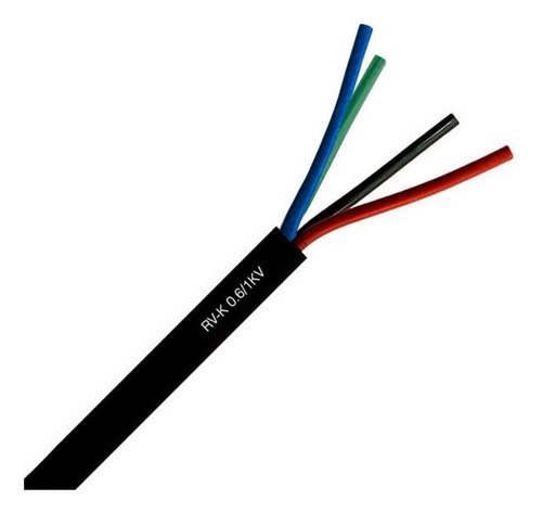 Cordón Eléctrico 4x2,5mm2 Rv-k Negro 0.6/1kv R-50 Mts Sec