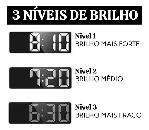 Relógio Digital De Mesa E Parede Com Data E Alarme Alto