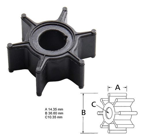 Rotor Bomba De Agua Mercury 2/2.5/3.3/4/5/6 Hp Tohatsu 