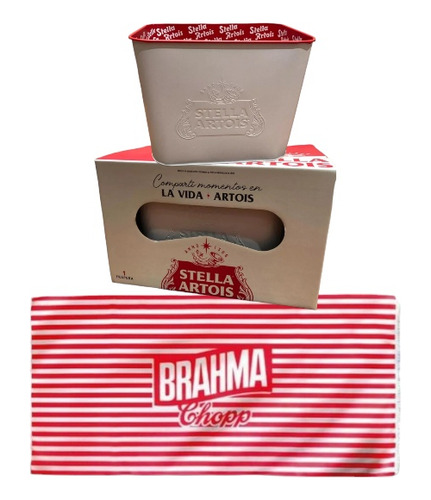 Caja Con Frapera Stella Artois + Lona Playera Cerveza Brahma