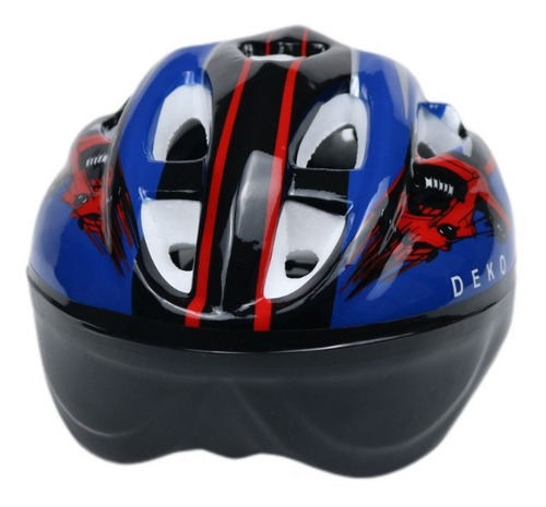 Imagem 4 de 8 de Kit Azul Capacete Joelheira Cotoveleira Munhequeira Infantil