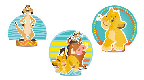 6 Enfeite Display Decoração De Mesa Tema Festa O Rei Leão