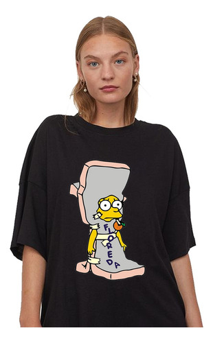 Remera Unisex Lisa Simpson Floreda Personalizada Algodón
