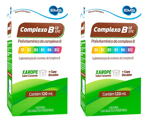 Kit Complexo B Liquido Sabor Caramelo Com 2un De 120 Ml Cd