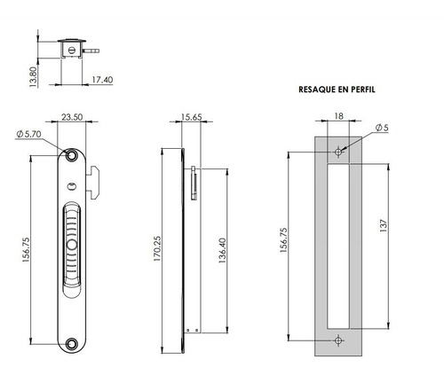 Imagen 2 de 2 de Jaladera De Embutir Para Ventana 2 Pulgadas
