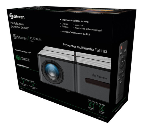 Proyector Multimedia Full Hd + Pantalla De Proyección