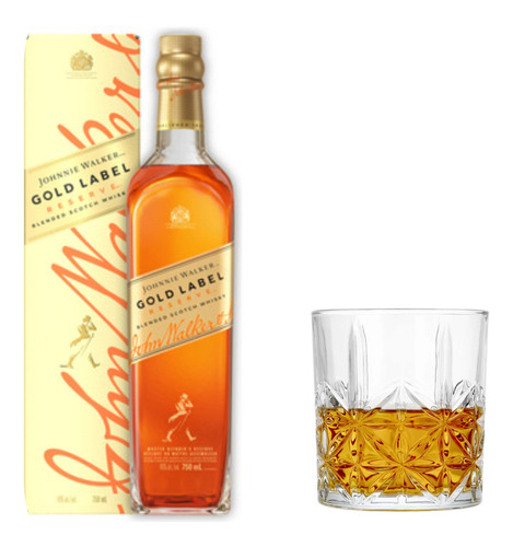 Johnnie Walker Gold Estuche 750ml Ed. Limitada + Vaso Labrad