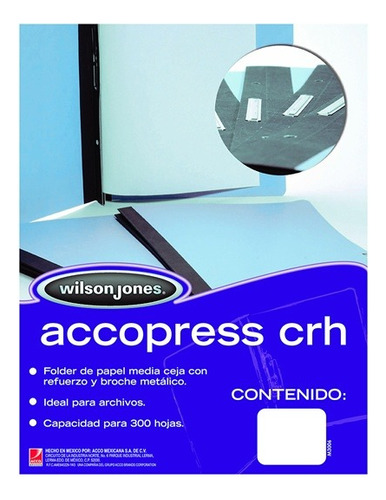 C/10 Folder De Papel Tamaño Carta Accopress - Acco P119 /v