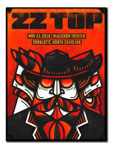 #197 - Cuadro Vintage 30 X 40 - Zz Top Música Rock Blues 