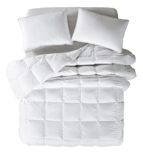 Vianney Edredon Relleno De Plumas Reales Matrimonial Xl / Queen Size Duvet Blanco Calidad Premium, Suave, Esponjoso, Fresco Y Transpirable