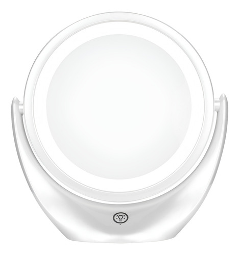 Howlite Espejo Recargable Maquillaje Con Luz Led Doble Vista Marco Plateado