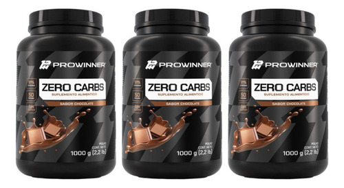 Kit 3 Piezas Proteína Zero Carbs Chocolate 1 Kg