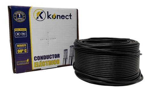 Cable Electrico Cca Konect Calibre 14 Negro 100 Metros 1pzs