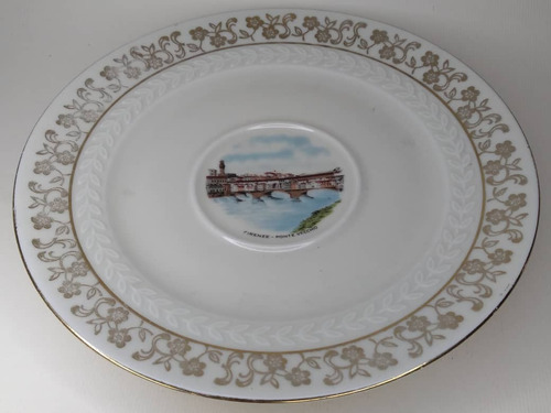 Plato De Porcelana Tirschenreuth Bavaria Dibujo Central Fire