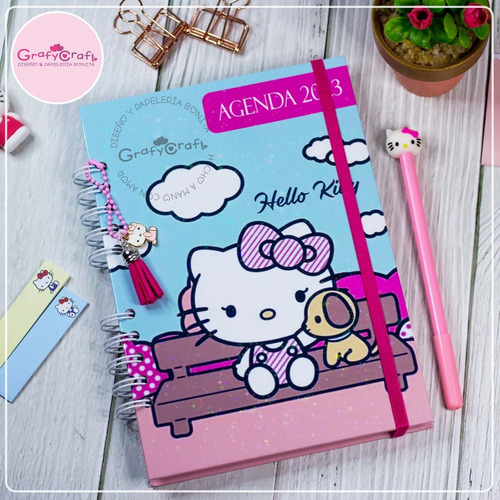 Imagen 4 de 9 de Agenda 2023 Hello Kitty - Vista Semanal - Personalizada